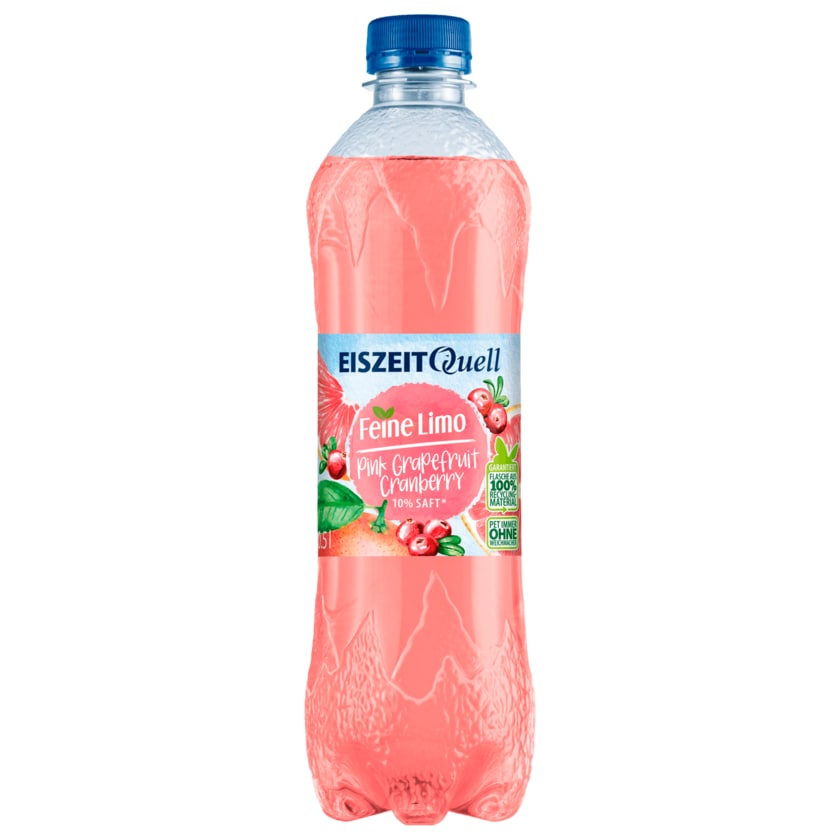 Eiszeitquell Feine Limo Pink Grapefruit & Cranberry 0,5l